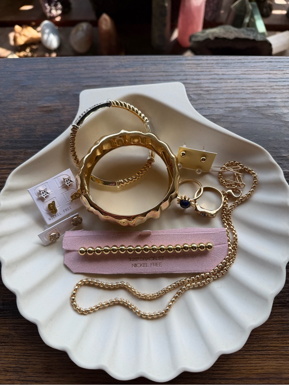 Gold Jewelry Bundle Trendy Bracelets Rings Earrings - Picture 4 of 4